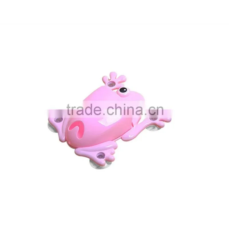 Factory Wholesale Cute bathroom frog Children baby Toothbrush holder with suction cup