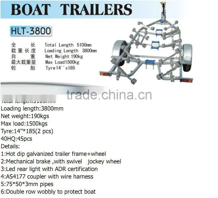 Boat trailer iso 9001 heavy duty galvanized haylite-3800