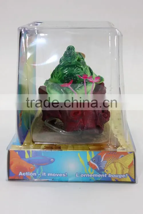 Aquarium Decoration Ornament Frog On Log