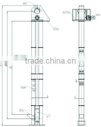 China high efficiency vertical bucket elevator with price