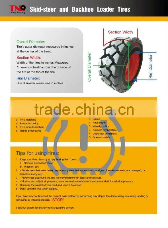 mini skid steer loader tyre