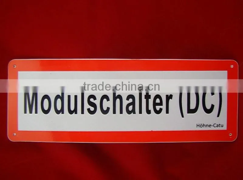 reflective pvc warning sign