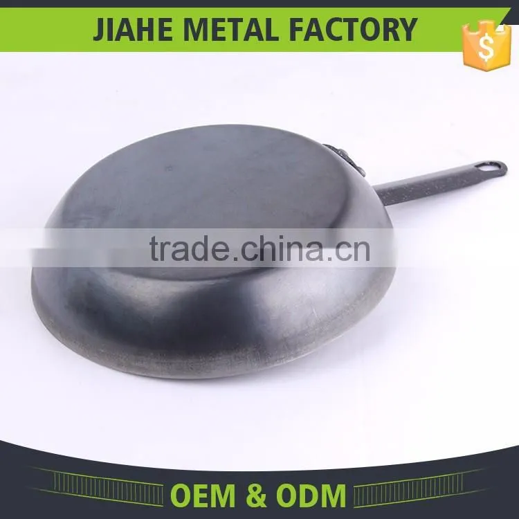 High quality carbon steel frying pan with steel handle
