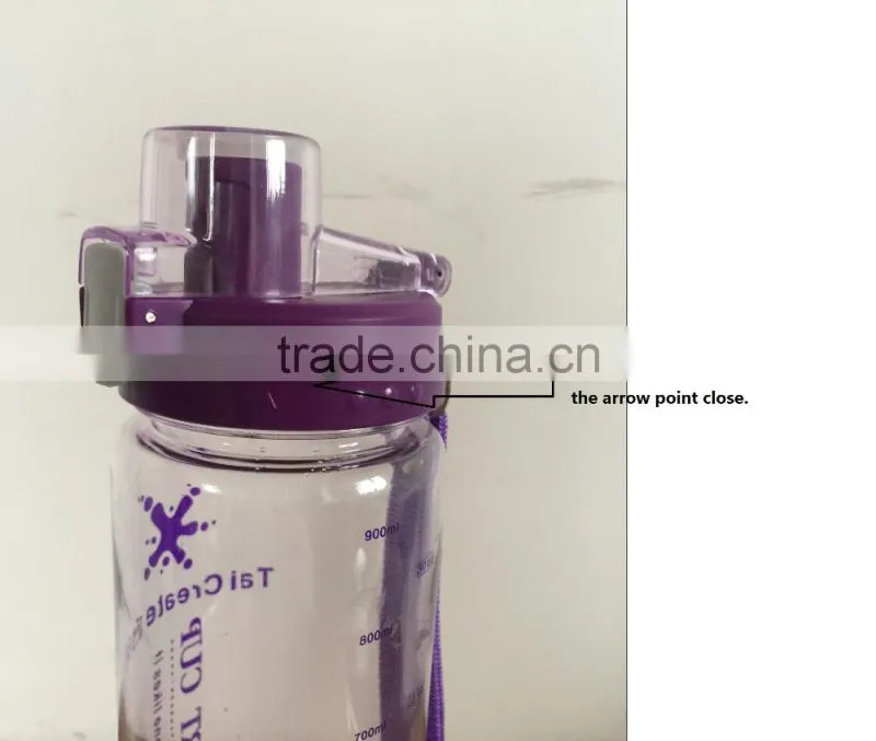 800ml BPA free water bottle, airtight water proof, low MOQ, with finger grips, 2-year warranty