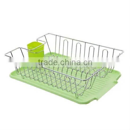 Metal Wire Rack Kitchen Organizer Basket with Tray