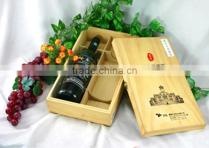 High quality Pine wooden wine box for sale