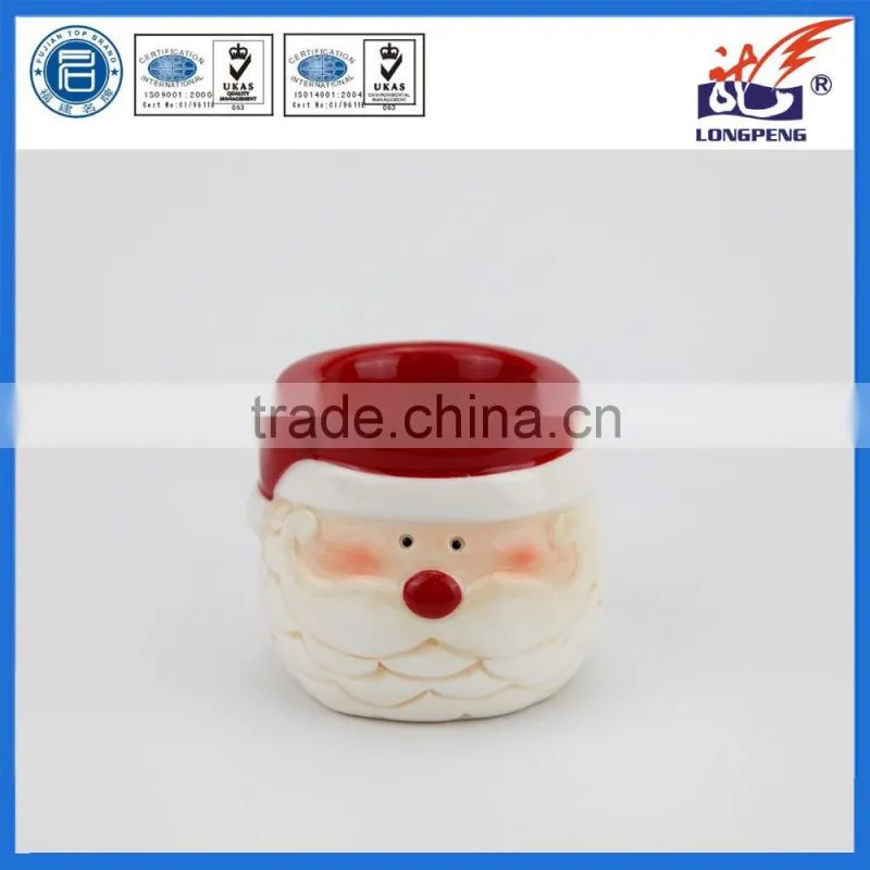 Vintage Santa Claus Candle Holder,Ceramic Votive Christmas & Winter Candle Holder