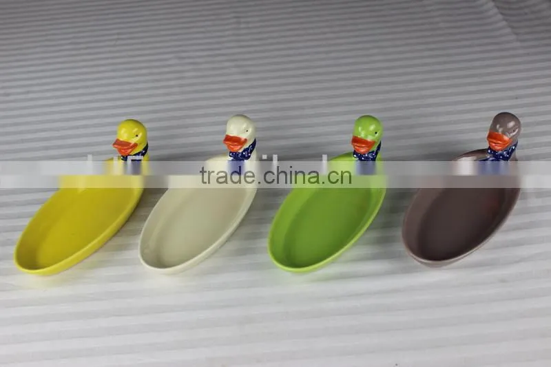 unique cute duck souvenir ceramic kid plates