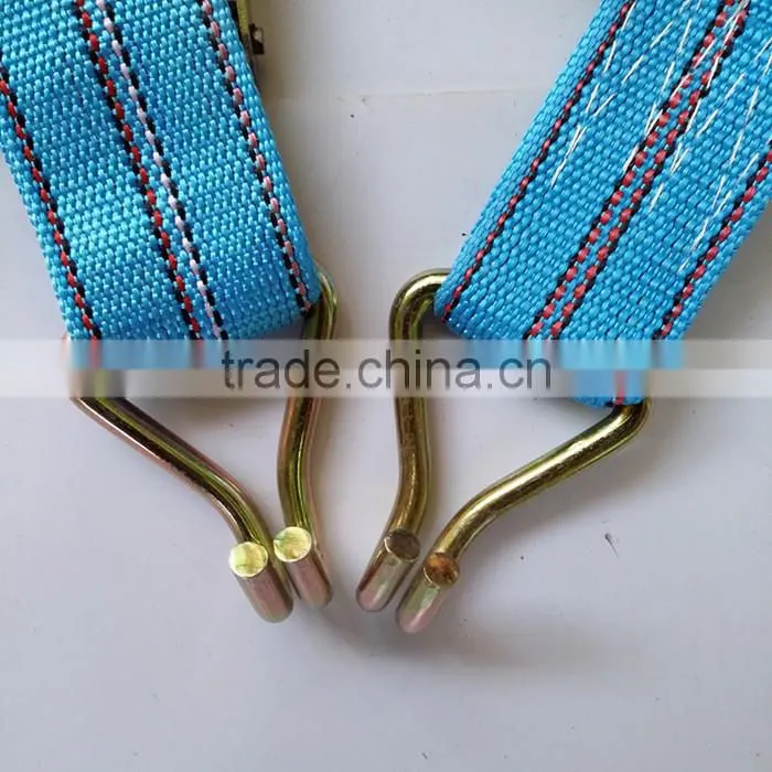High Tenacity polyester heavy duty double j hooks ratchet tie down