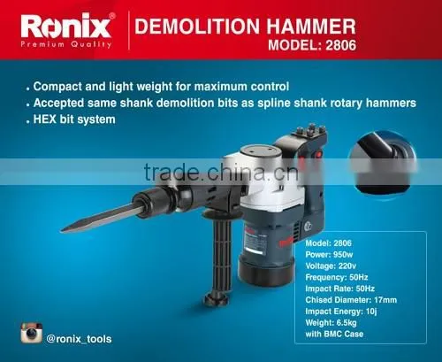 Ronix Industrial level Demolition Hammer 17mm 950W model 2806