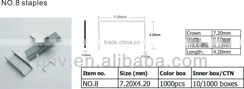 Quality silver color galvanized staple pin no.10