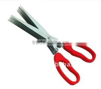 Multi-functional 5- blade herb scissor with PP handle