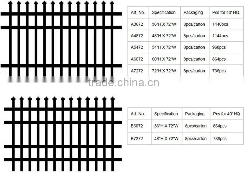 Residential Fence Garden Fence Picket Fence Aluminum Rail Fence, Aluminum Alloy Railing