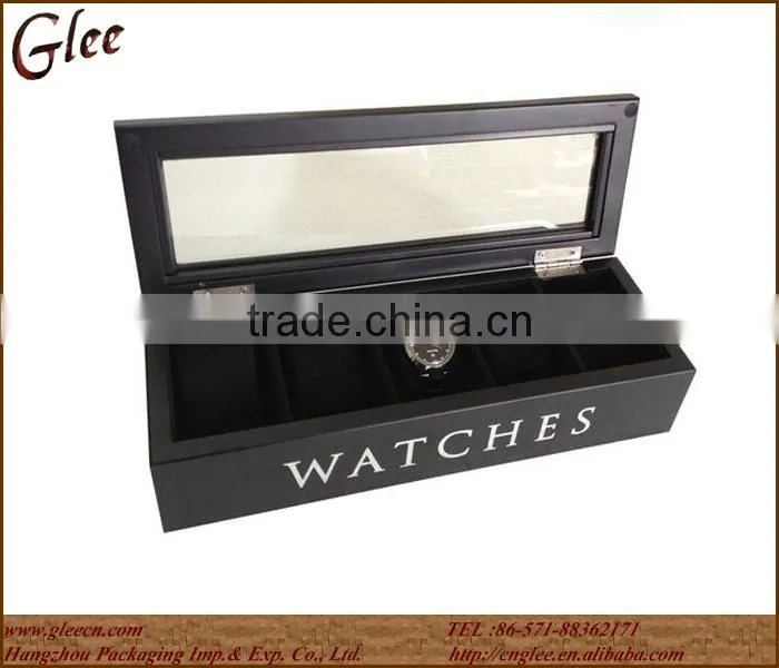 Wooden Display Box Watch Box With Glass Lid