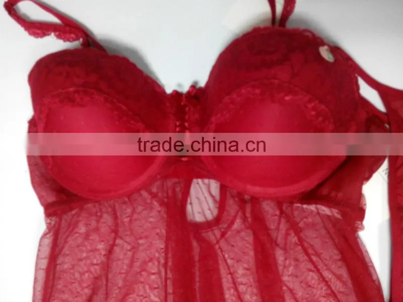 sexy lingerie woman underwear /babydoll and sexy thongs set