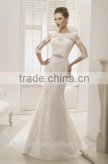 sex lace mermaid bridal muslim hijab long sleeve wedding dress