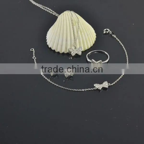 2014 Bowknot Design Fashion Crystal Elements Jewelry Set
