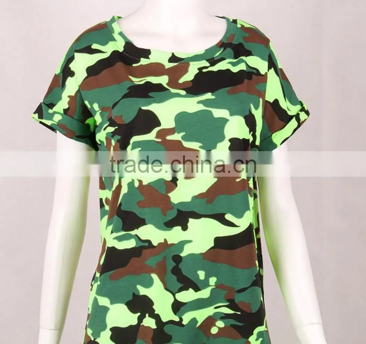 custom wholesale women camouflage uniform t shirt or suit