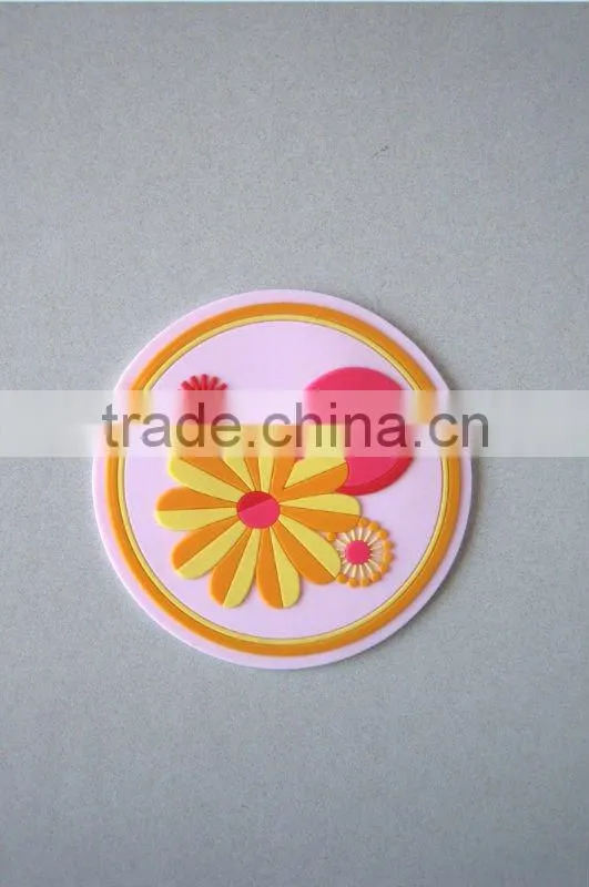 round shape 3D PVC cup mat