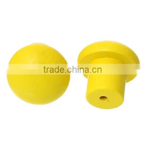 Yellow Mushroom Wood Jewelry Case Box Drawer Pull Handle Knobs 20mmx20mm