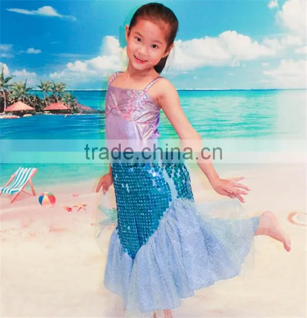 New arrival Mermaid dress for girls Mermaid costume girls dress wholesale