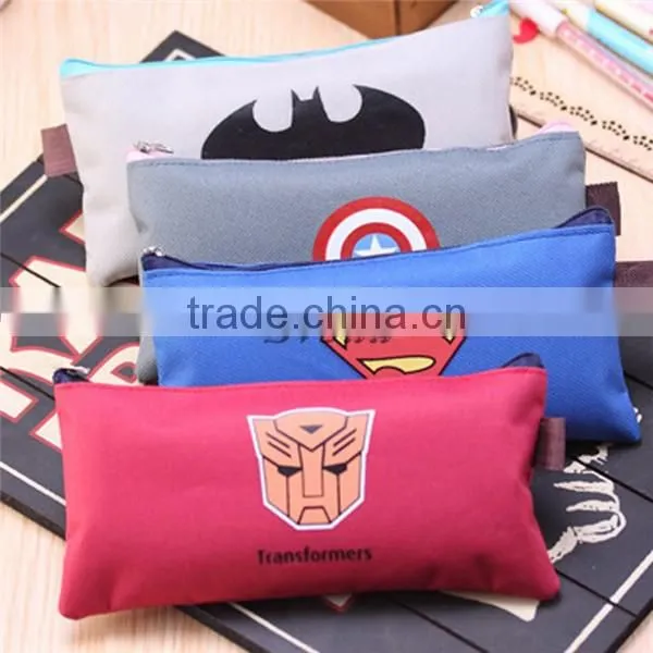 (New) Big Hero 6 pencil box with high quality, PU pencil case for kids, Cartoon pencil box for school children
