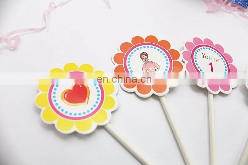 High Quality Colorful Flower Shape Baby Girl Birthday Cake Decoration