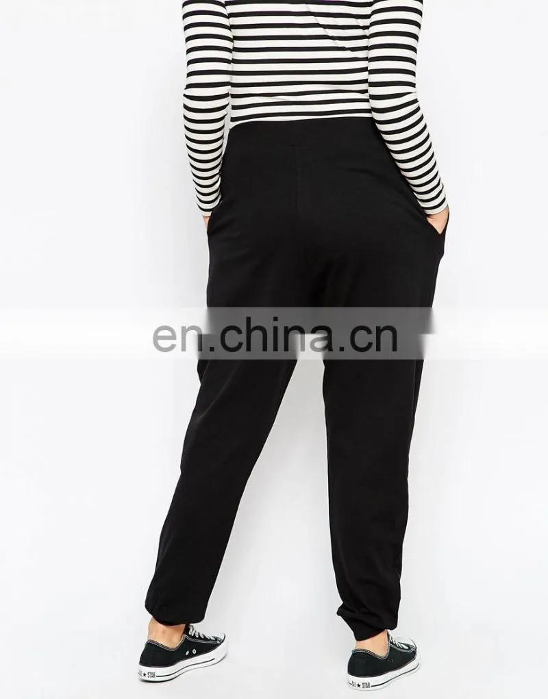 Loose Casual Contrast Tie Plain Sweat Pants