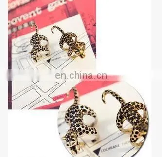 godbead Brand Jewelry Design Rose Gold Plated with Crystals Green Eye Leopard Finger Ring Top quality ring wholesales