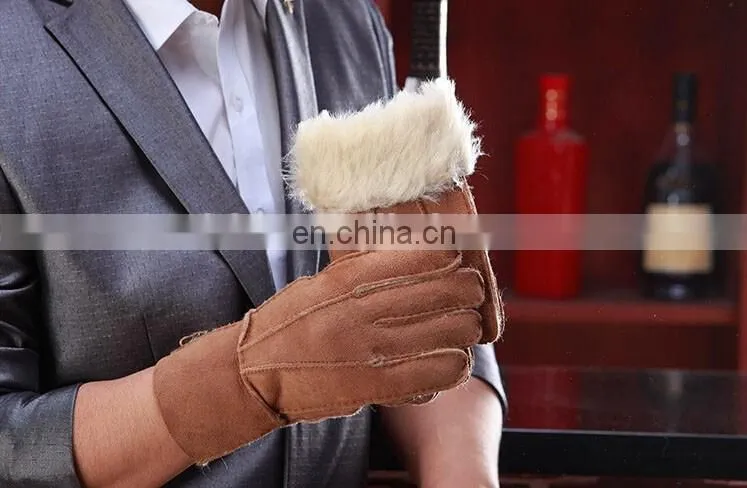 Factory wholesale 100% real sheepskin fur gloves