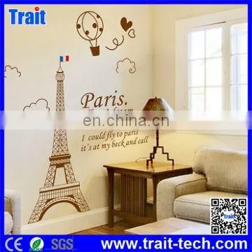 Top Selling DIY Removable PVC Decals Paris Eiffel Tower Pattern Wall Stickers,decorative stickers for wall