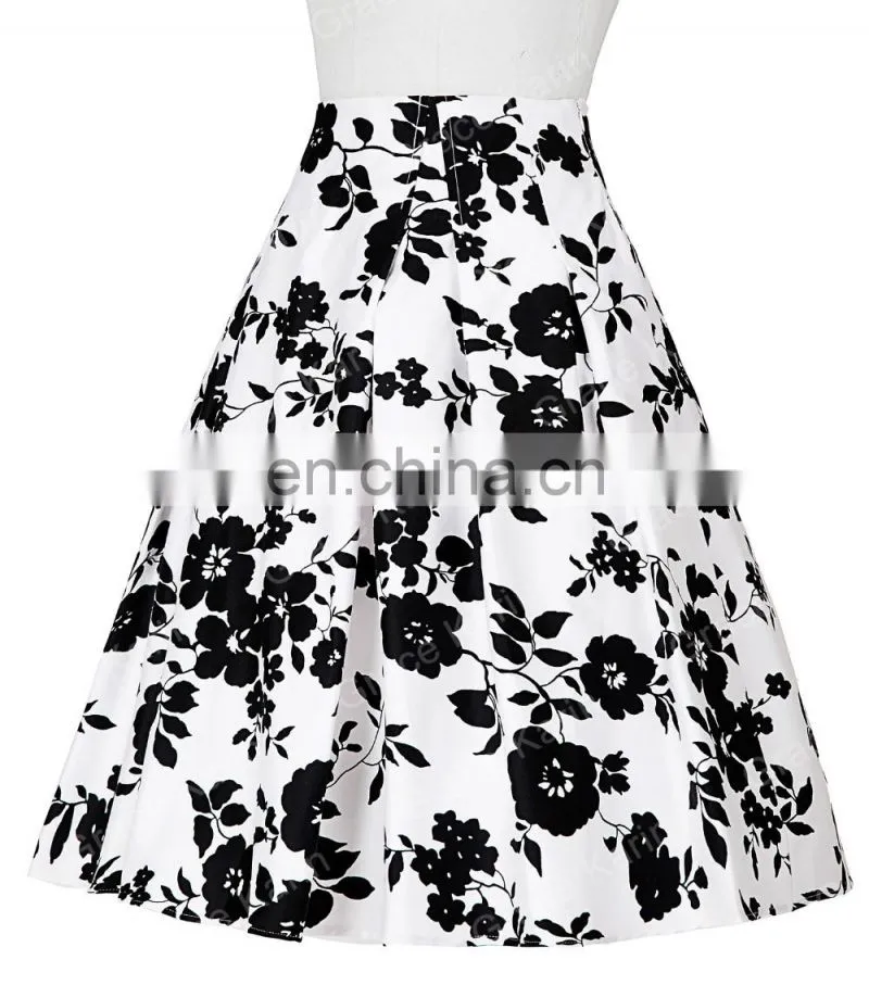 Grace Karin Occident Vintage Retro 50s Floral Pattern Cotton Skirt CL008925-9