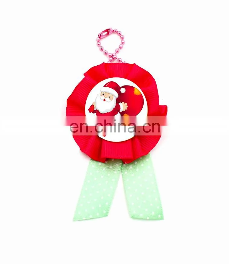 2017 new product-Cute Christmas snow yarn ribbon flower for kids party