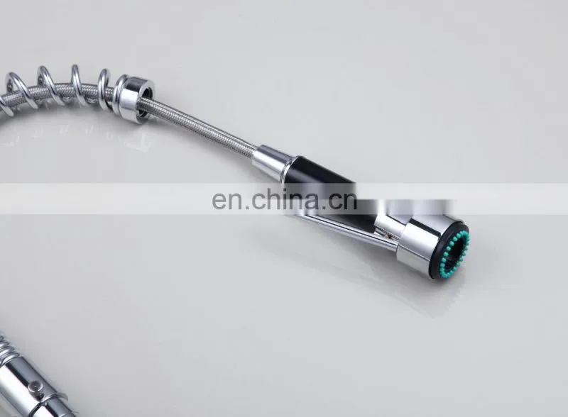Mixed Brass LED Light Pulling Out Faucet Water Tap For Kitchen
