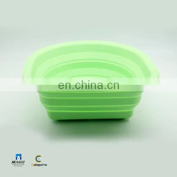2018 Semicircle FDA Silicone Collapsible Water Bucket Foldable Food Storage Basket