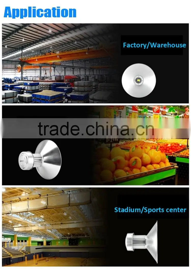 Energy saving led high bay light 100w with branded COB chip