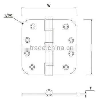 5/8R-SS353525-2BB:Stainless Steel Door Hinges
