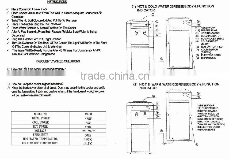 WATER DISPENSER(CE/CB/SASO/ROHS)/hot and cold water dispenser