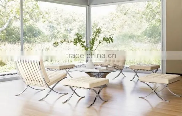 Barcelona chair with foot stool American style furniture