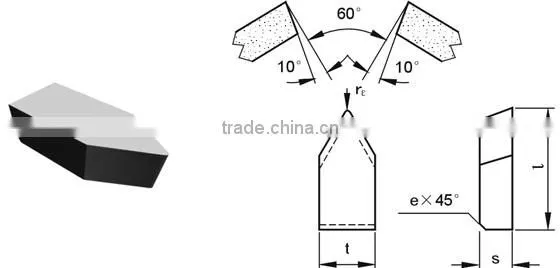Wolframe Carbide brazed turning inserts type C122