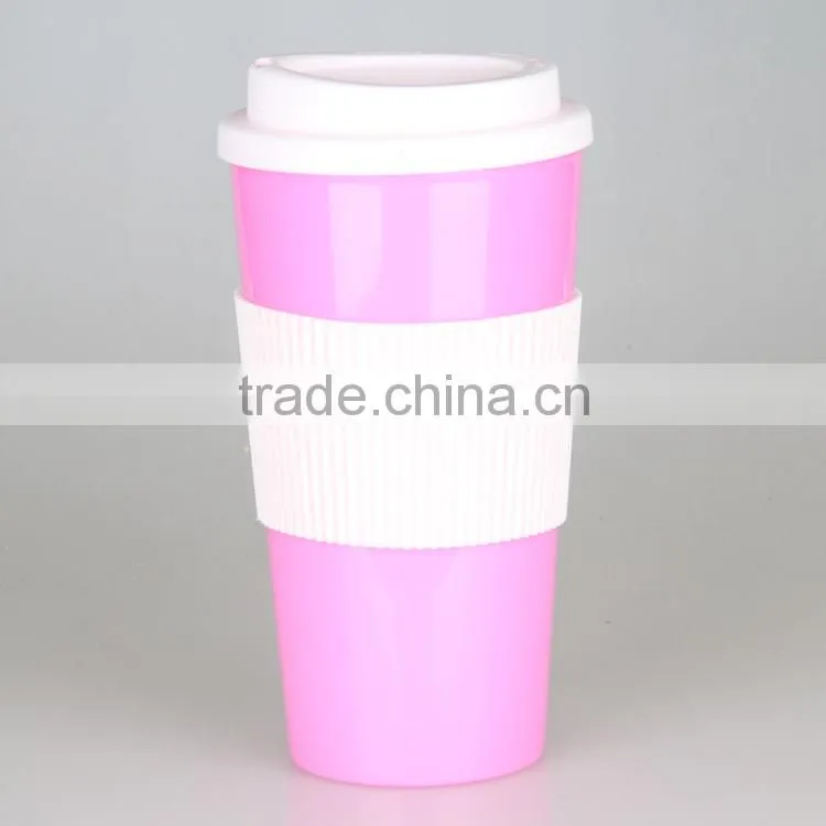 16oz double wall PP plastic dishwasher safe coffee mug