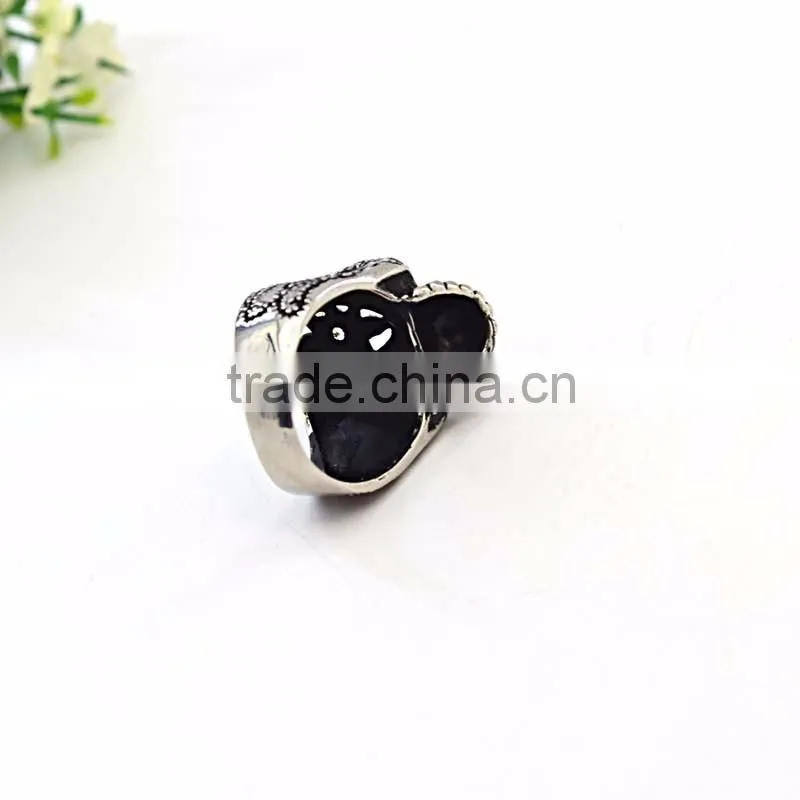 fashion hotsale item black plated mens style wholesale skull rings skull 316L stainless steel men's ring