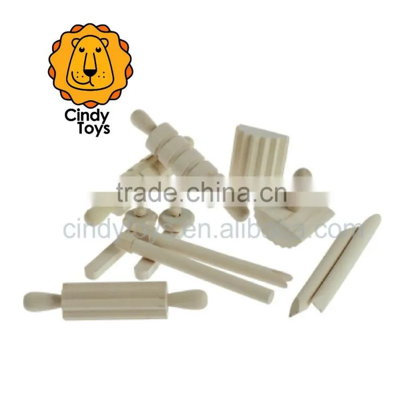 Wooden Craft Modelling set Hard Wood 11 pcs for kids