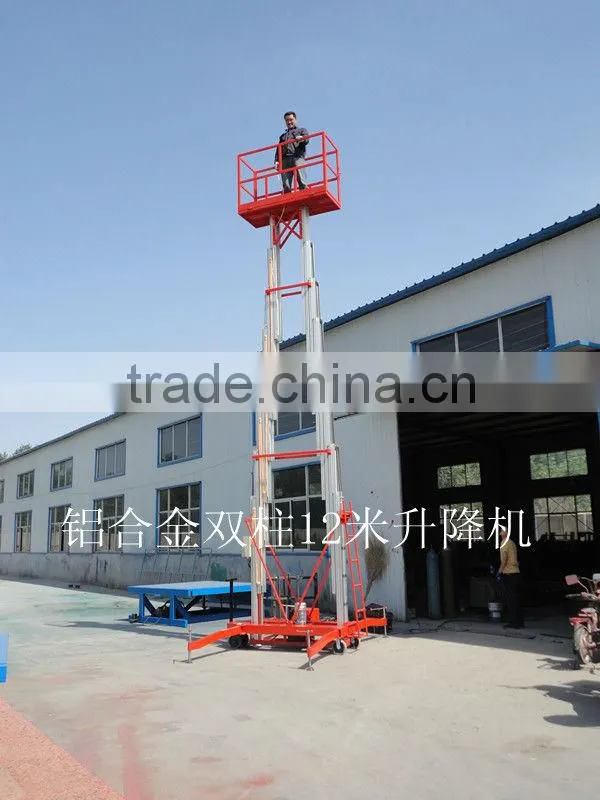 single post mobile hydraulic electric aluminum man telescopic lift