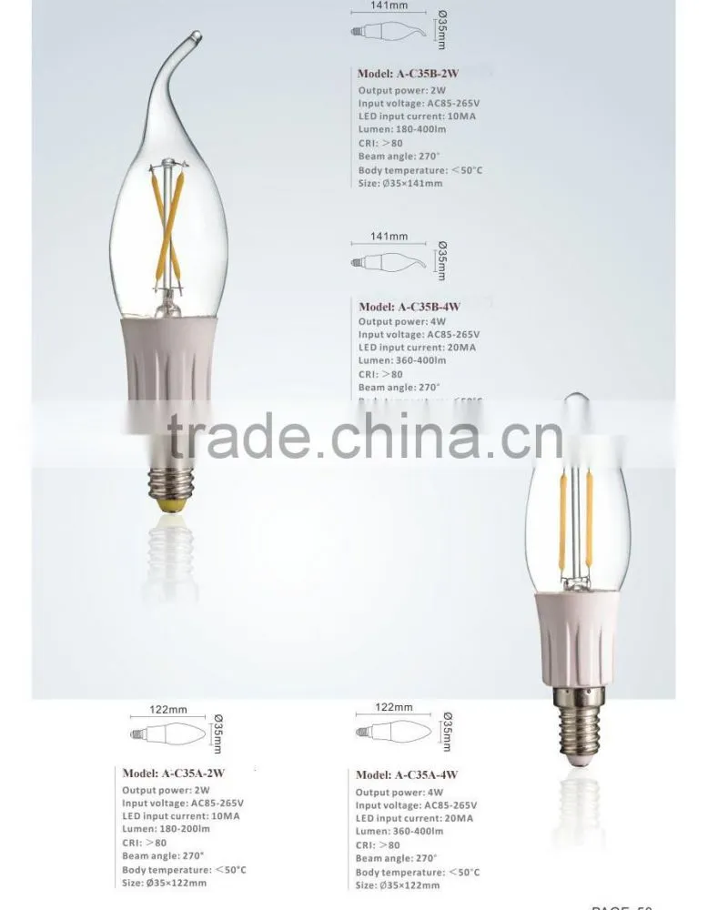 New Products!!!!AVT high quality led candle light bulbs C35
