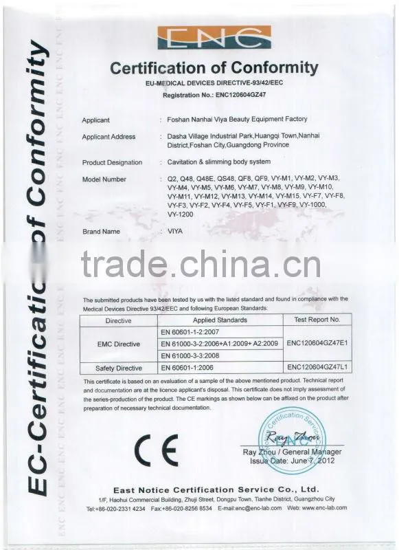 VY-M2A Home use ultrasonic vacuum cavitation machines for body slimming