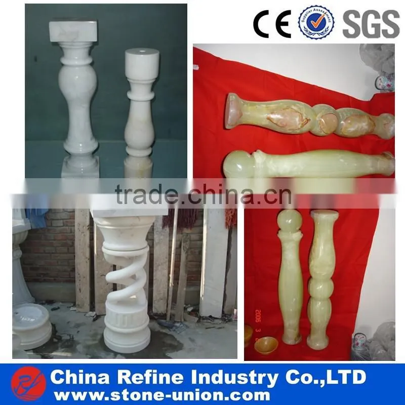 Red granite square column