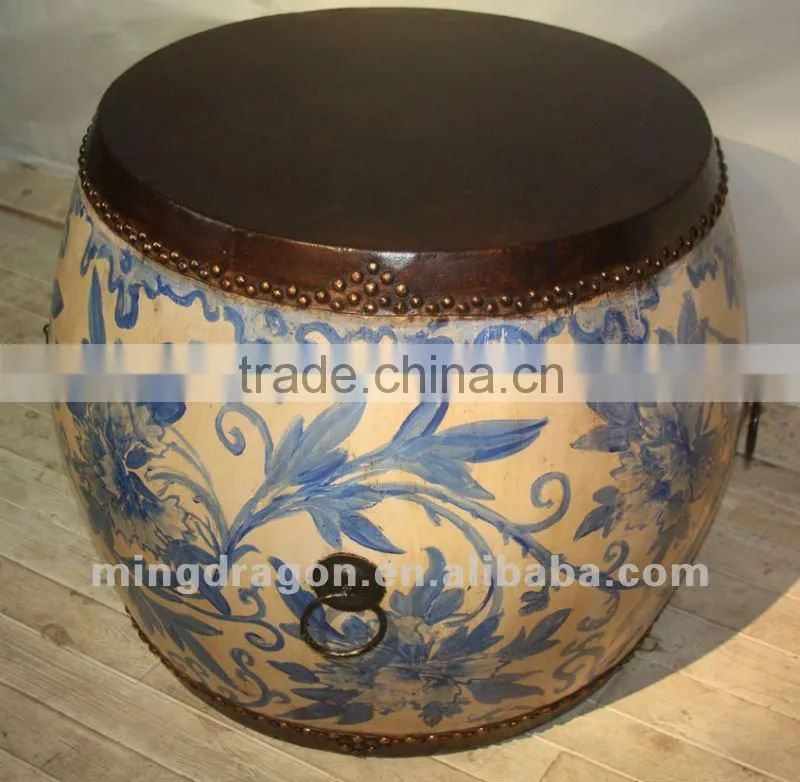 Chinese antique furniture wood drum