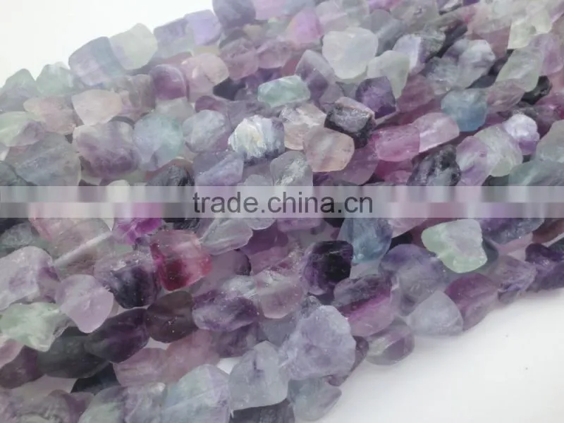 10-13*15*18mm Rianbow fluorite , Semi Precious Stone,Rough tumble-nugget strand stone