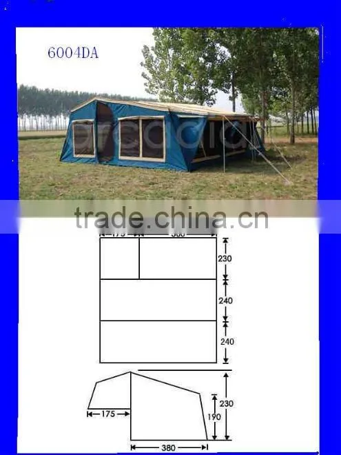 Camping trailer conditioner for tent camping